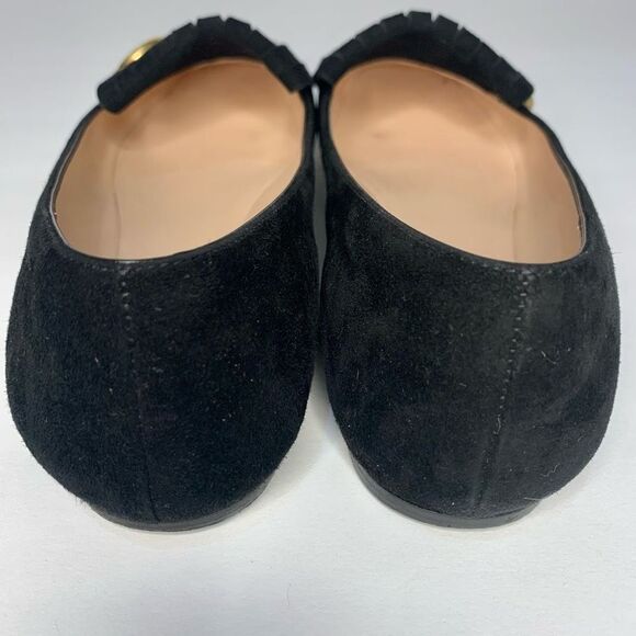 Gucci Marmont Flats GG Kiltie Fringe Suede Loafer Black Size EU 36.5 US 6.5 - Picture 5 of 11